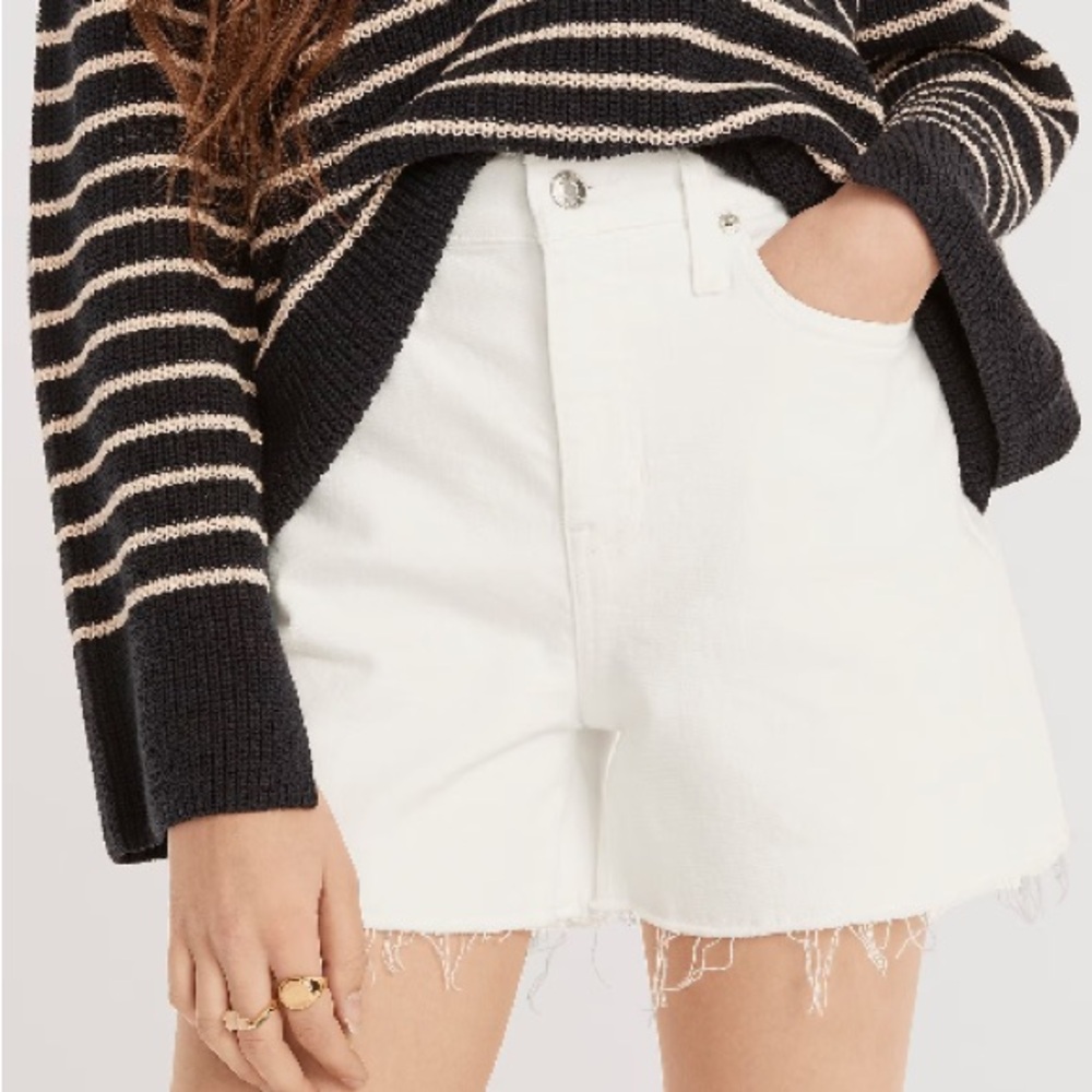 J. crew High-rise denim short in white